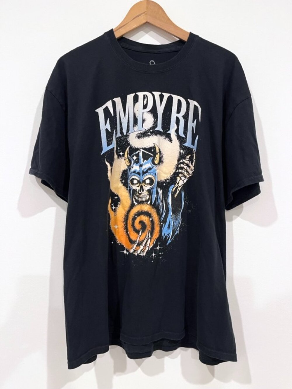 Empyre Graphic Tee Wizard Skull Galaxy Skater Streetwear Mens XL Black T-Shirt